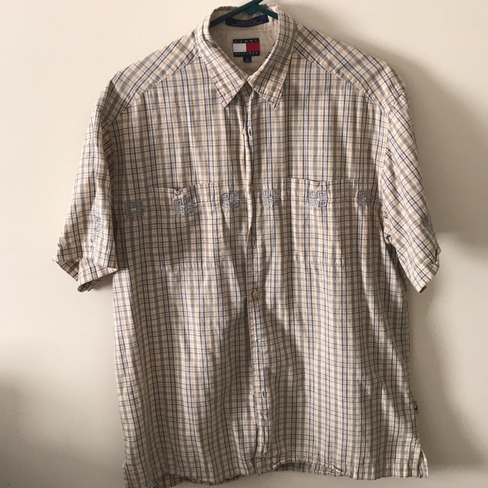 Tommy Hilfiger plaid short sleeve button up